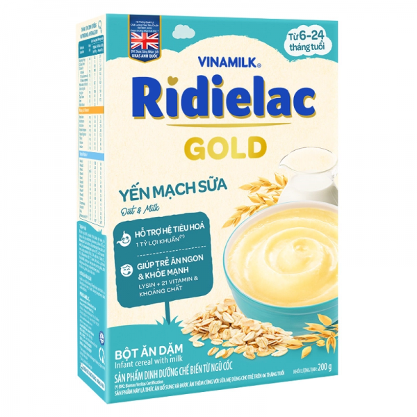 Bột ăn dặm Ridielac yến mạch sữa 200g
